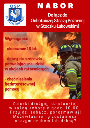 Miniaturka artykułu Dołącz do Ochotniczej Straży Pożarnej w Stoczku Łukowskim!!!