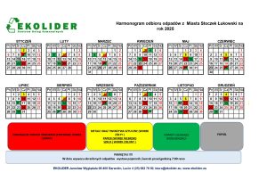 Miniaturka artykułu Harmonogram odbioru odpadów z Miasta Stoczek Łukowski na 2025 rok